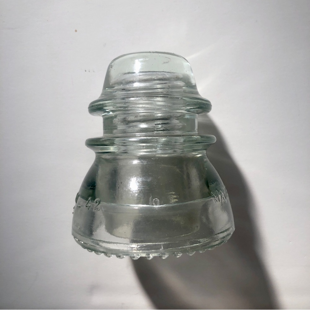 Hemingray 42 Clear Glass Insulator Vintage Antique